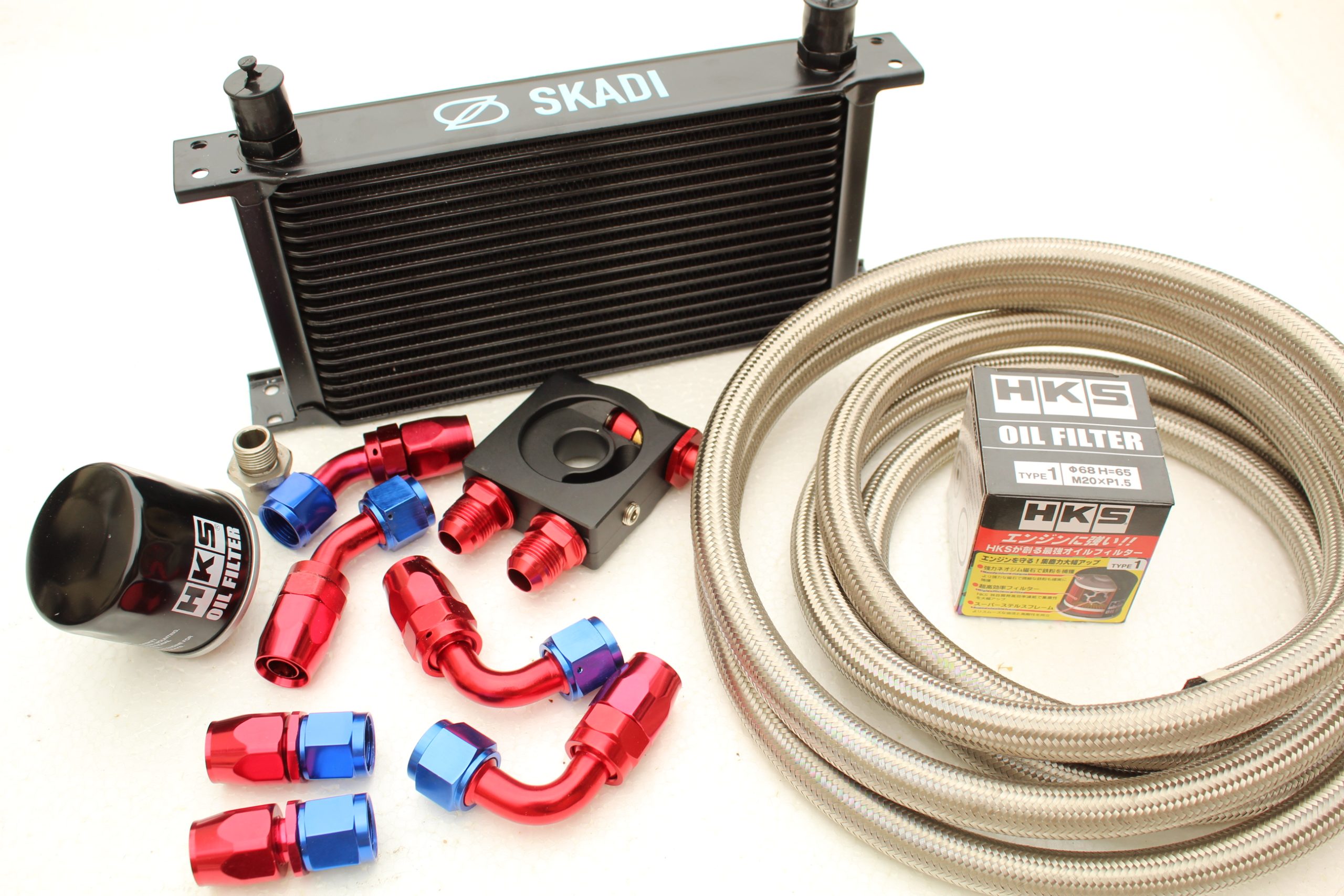 19 Row Thermostatic Oil Cooler Kit + HKS Filter for Subaru Impreza WRX/STi All EJ20/25 Engines