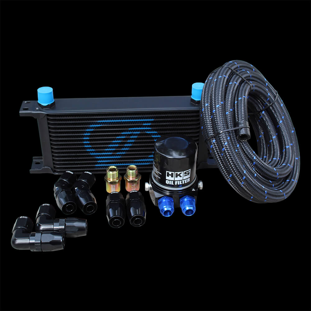 Subaru IMPREZA GC8 EJ20(TURBO) 16 Row Oil Cooler Kit + HKS Filter, 92/11->00/07