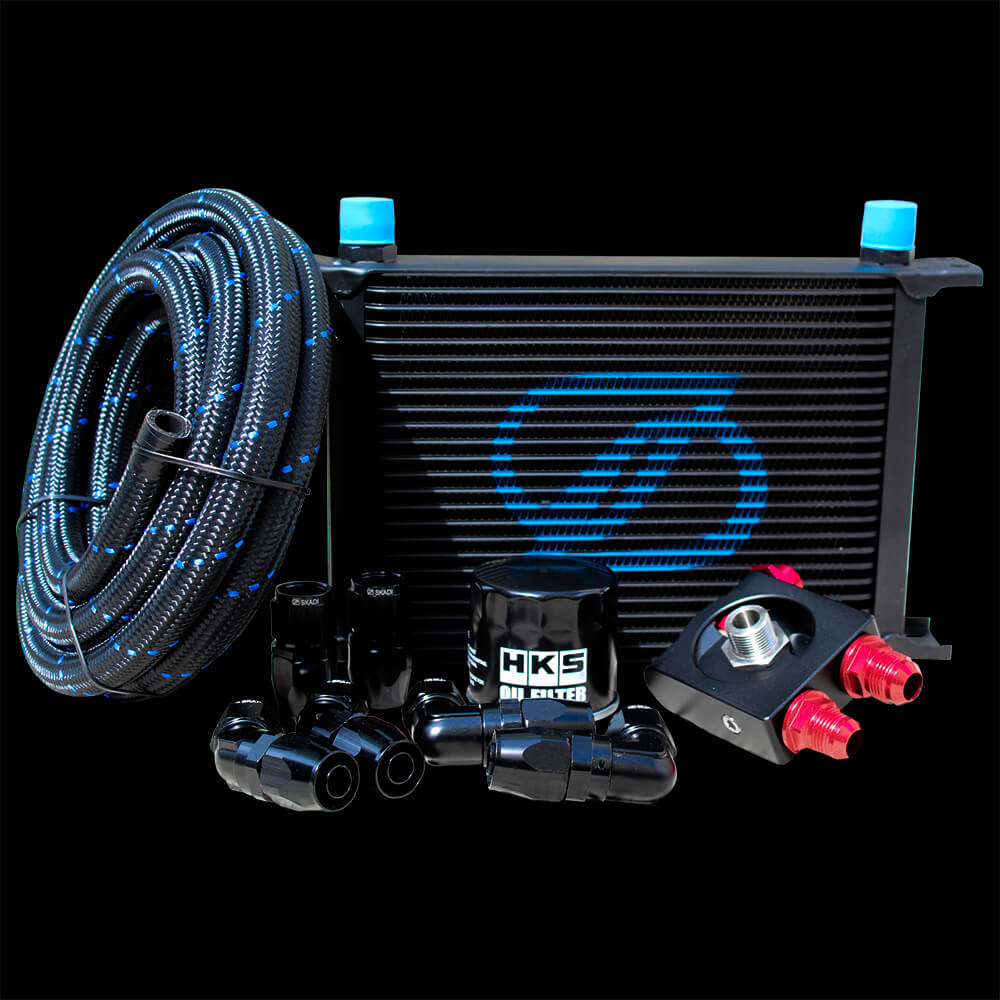 Subaru IMPREZA GC8 EJ20(TURBO) 25 Row Oil Cooler Thermostatic Kit + HKS Filter, 92/11->00/07