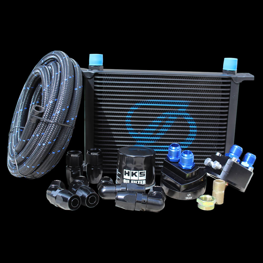 Subaru IMPREZA GH7 EJ20 25 Row Oil Cooler Relocation Kit + HKS Filter, 07/06->11/10