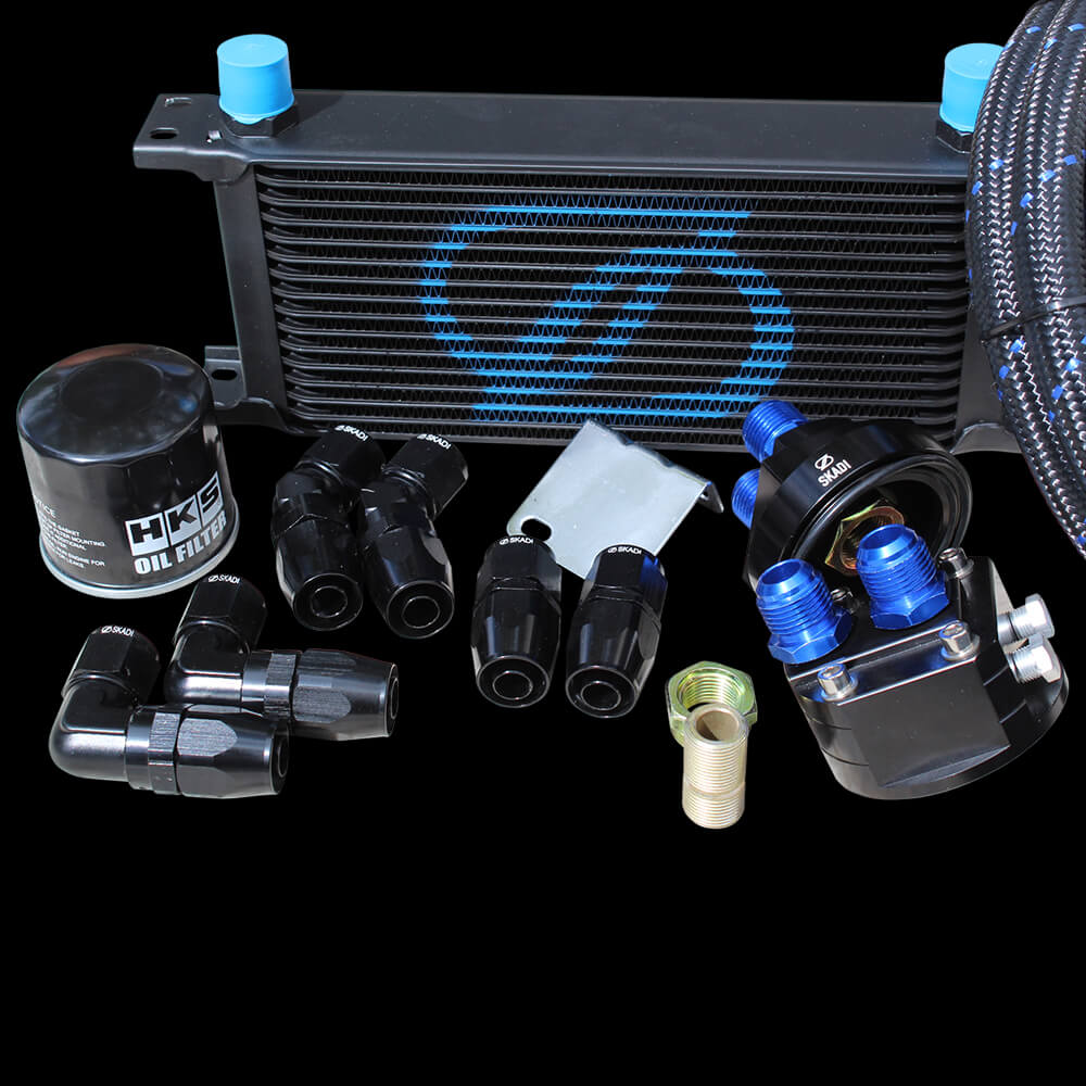 Subaru IMPREZA GH7 EJ20 16 Row Oil Cooler Relocation Kit + HKS Filter, 07/06->11/10
